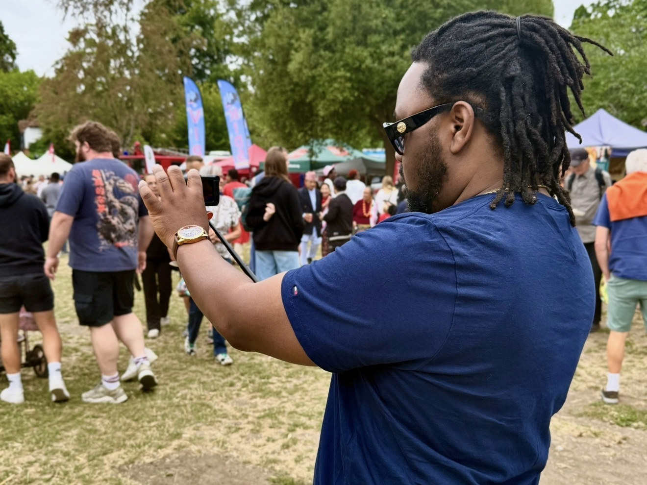 Filming at a community event in Colchester